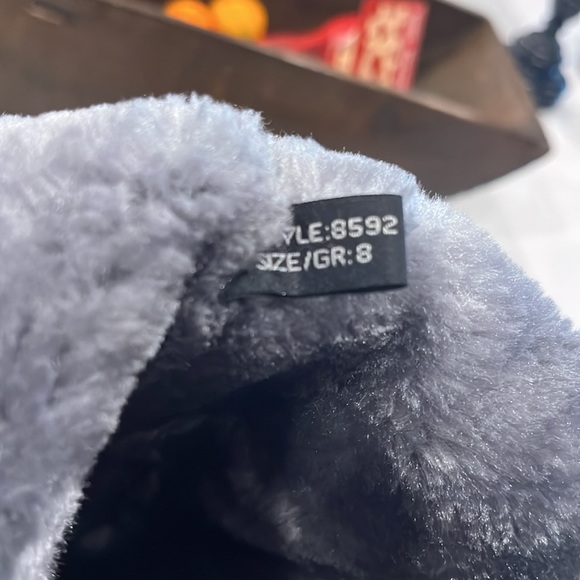 Barbo mukluks charcoal gray tall wrap real fur winter snow boots size 8. - Picture 7 of 7